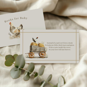Carte D'accompagnement Livres de ferme vintage pour bébé Petit Poussin