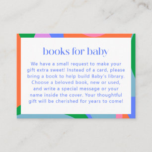 Carte D'accompagnement Livres de fête de bébé abstraits colorés et ludiqu