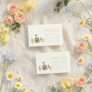 Carte D'accompagnement Livres de Fête de Bébé de Jardin Printanier pour C