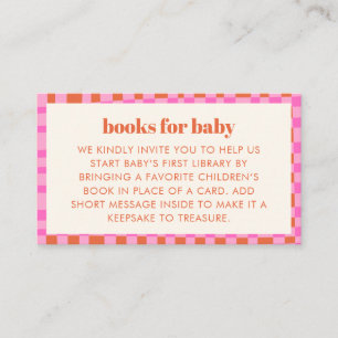 Carte D'accompagnement Livres de Fête Rose Orange pour Bébé à Motifs