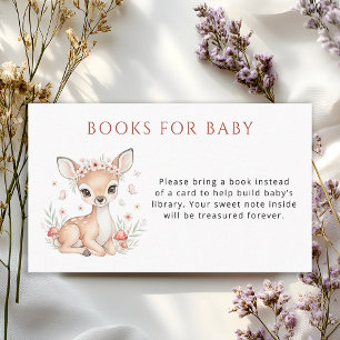 Carte D'accompagnement Livres de fille de cerf de forêt de rougeur rose p