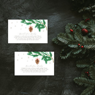Carte D'accompagnement Livres de flocon de pin de l'hiver pour Baby Showe