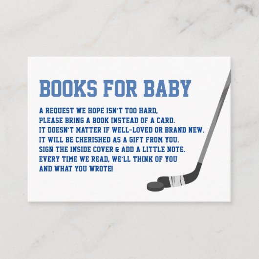 Carte D'accompagnement Livres De Hockey Sur Glace Pour Baby Card (Devant)
