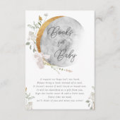 Carte D'accompagnement Livres de lune d'or Boho pour le baby shower (Devant)