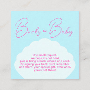 Carte D'accompagnement Livres de Mermaid Girl minimaliste pour l'annivers