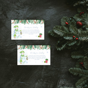 Carte D'accompagnement Livres de neige floraux vintage pour Baby Shower 