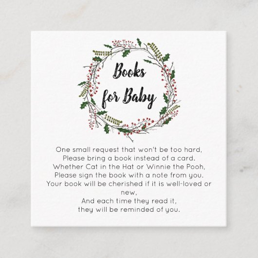 Carte D'accompagnement Livres de Noël pour bébé (Devant)