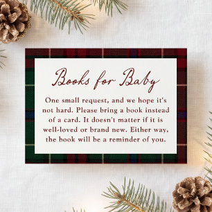 Carte D'accompagnement Livres de Noël Tartan Vintage pour Bébé