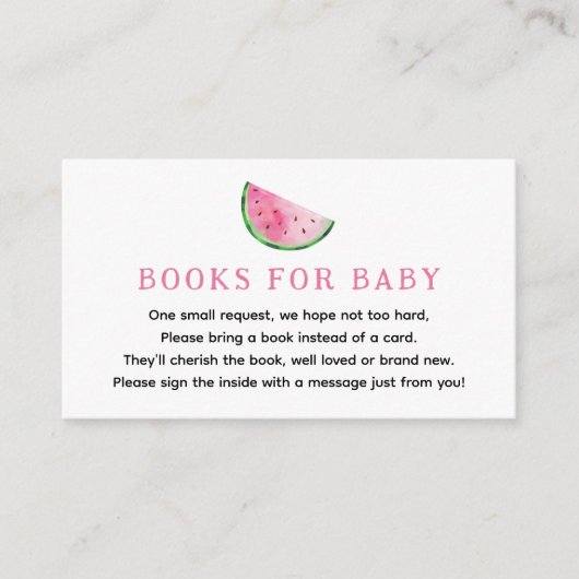 Carte D'accompagnement Livres de pastèque pour bébé (Devant)