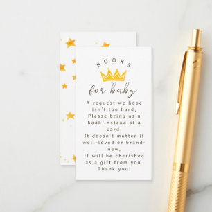Carte D'accompagnement Livres de Petite Princesse pour Baby Shower