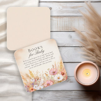Carte D'accompagnement Livres de prairie automnale élégante pour bébé