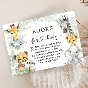 Carte D'accompagnement Livres de Safari pour Bébé sur les Animaux de la J