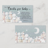 Carte D'accompagnement Livres de shower bébé hiver pour billet bébé (Devant / Derrière)