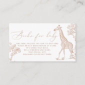 Carte D'accompagnement Livres de Toile pour bébé boho Safari (Devant)