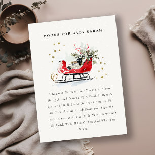 Carte D'accompagnement Livres de traîneau d'hiver rouge pour bébé Baby Sh