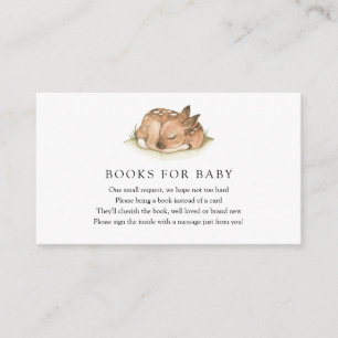 Carte D'accompagnement Livres de Woodland Deer pour Baby insert card