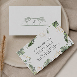 Carte D'accompagnement Livres Demander Baby shower Safari de Palm Tropica