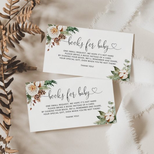 Carte D'accompagnement Livres d'hiver à feuillage persistant pour bébé