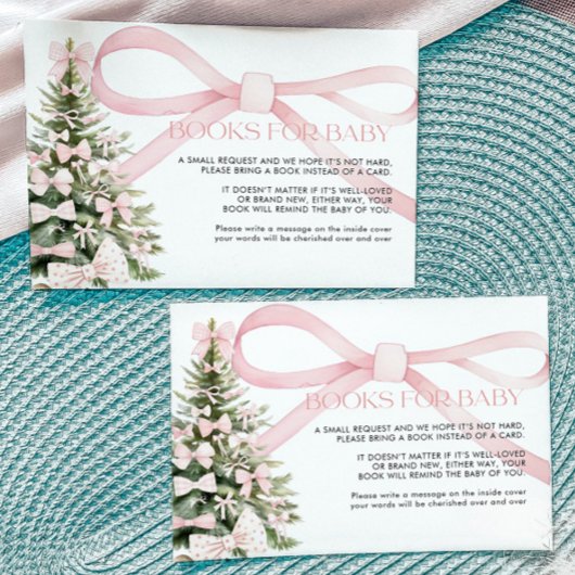 Carte D'accompagnement Livres d'hiver pour Baby Card Pink Bow