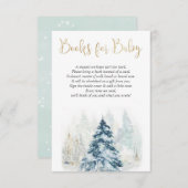 Carte D'accompagnement Livres d'hiver pour bébé or noël arbre neige env. (Devant / Derrière)