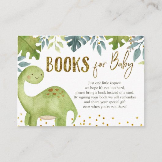 Carte D'accompagnement Livres Dinosaur pour Baby Card (Devant)