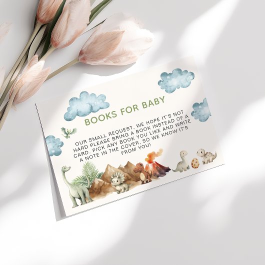 Carte D'accompagnement Livres Dinosaures Pour Baby shower Bébé