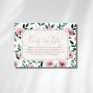 Carte D'accompagnement Livres dorés floraux verts pour bébé avec une touc