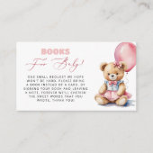 Carte D'accompagnement Livres D'Ours À Balloon Rose Pour Baby shower Fill (Devant)
