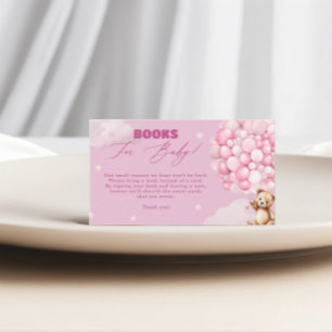 Carte D'accompagnement Livres D'Ours À Balloon Rose Pour Baby shower Fill