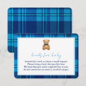 Carte D'accompagnement Livres d'ours classiques Preppy Blue Plaid pour bé (Devant / Derrière)