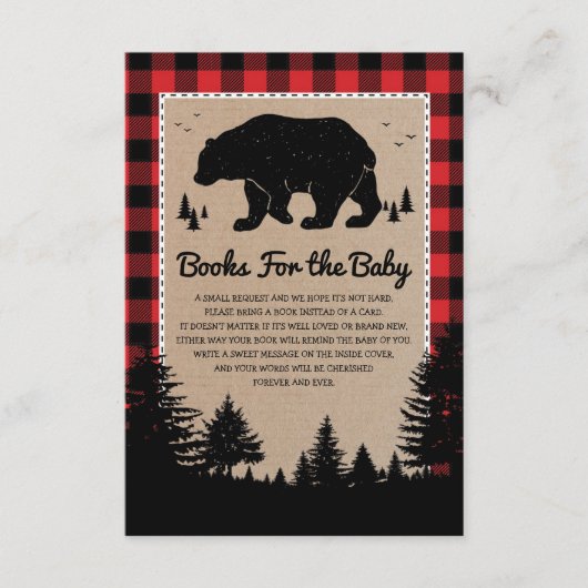 Carte D'accompagnement Livres d'ours de forêt de Lumberjack pour bébé (Devant)