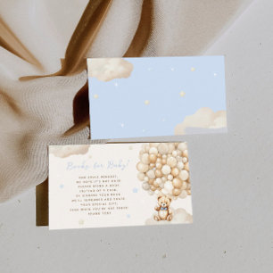 Carte D'accompagnement Livres D'Ours En Balloon Beige Pour Baby shower Bé