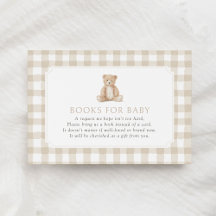 Livres d'ours en gingham neutre pour bébé