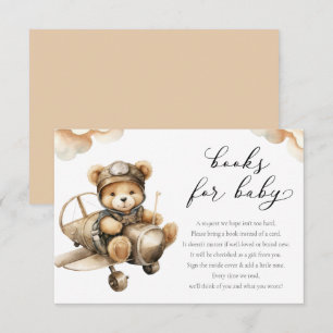 Carte D'accompagnement Livres d'ours en peluche mignon pour baby shower