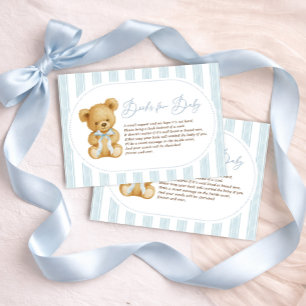 Carte D'accompagnement Livres d'ours en Teddy bleu doux pour bébé