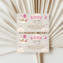 Carte D'accompagnement Livres D'Ours Rose Pour Baby shower Bébé