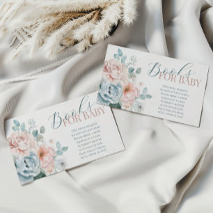 Carte D'accompagnement Livres Dusty Blue Baby shower pour bébé