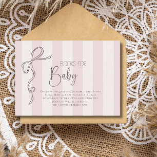 Carte D'accompagnement Livres élégants de Chic Pearl Bow pour Baby Shower