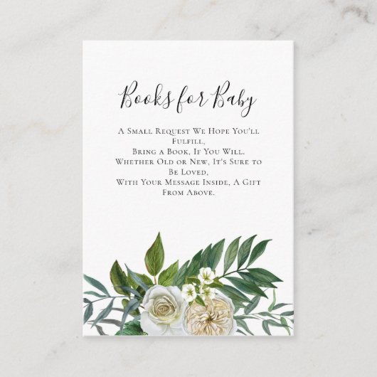 Carte D'accompagnement Livres Emerald Greenery pour Baby Card (Devant)