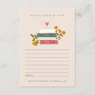 Carte D'accompagnement Livres empilés Conseils floraux pour maman Baby sh