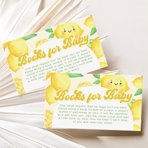 Carte D'accompagnement Livres en Baby shower citron pour bébé