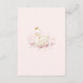 Carte D'accompagnement Livres en ballons pour bébé en cygne rose doux Pri (Dos)
