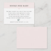 Carte D'accompagnement Livres en feuille d'aquarelle bleu pâle pour bébé (Devant / Derrière)