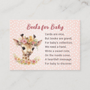 Carte D'accompagnement Livres en girafe pour bébé fille animal sauvage Sa