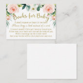 Carte D'accompagnement Livres en rose et or pour Baby Insert (Devant / Derrière)