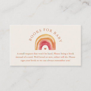Carte D'accompagnement Livres en terre cuite arc-en-ciel Boho pour bébé
