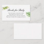 Carte D'accompagnement Livres Feuille de la Jungle pour bébé (Devant / Derrière)