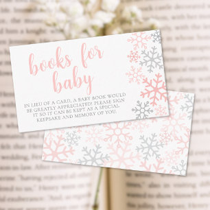 Carte D'accompagnement Livres Fille d'Hiver Flocon de Neige Pour Baby Sho