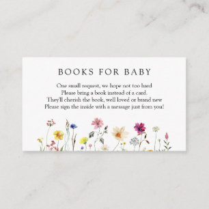 Carte D'accompagnement Livres fleur sauvage pour Baby insert card