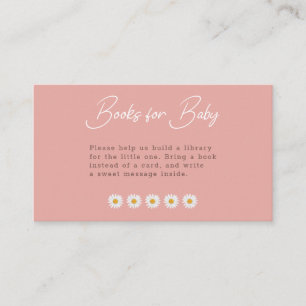 Carte D'accompagnement Livres Fleuris Rose Pâle pour Bébé